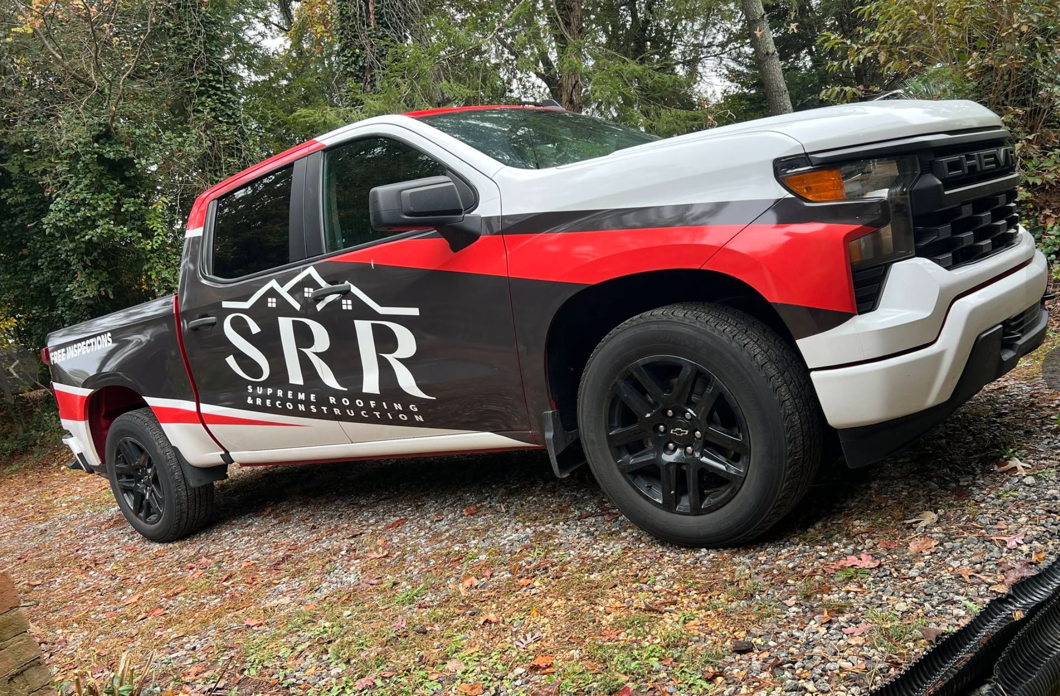 Supreme Roofing and Reconstruction SRR branded truck serving Oconee County GA gutter installations